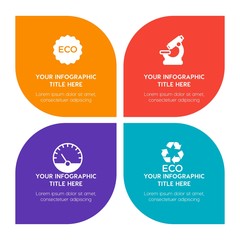 Flat science, sports, nature infographic timeline template with floral shape for presentations, advertising, annual reports