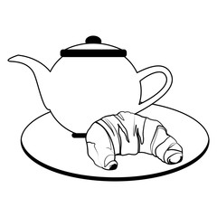 Bread and coffee breakfast vector illustration graphic design