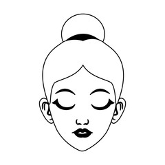 Beautiful woman face vector illustration graphic design