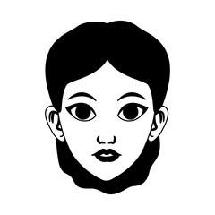 Beautiful woman face vector illustration graphic design