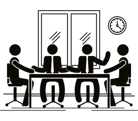 group of bussinespeople in the office vector illustration design