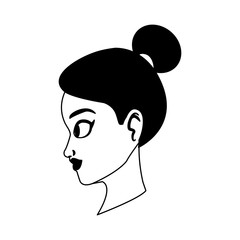 Beautiful woman face vector illustration graphic design