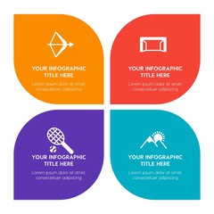 Flat science, sports, nature infographic timeline template with floral shape for presentations, advertising, annual reports