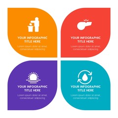 Flat science, sports, nature infographic timeline template with floral shape for presentations, advertising, annual reports