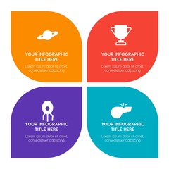 Flat science, sports, nature infographic timeline template with floral shape for presentations, advertising, annual reports