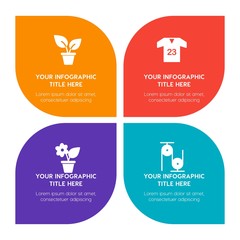 Flat science, sports, nature infographic timeline template with floral shape for presentations, advertising, annual reports