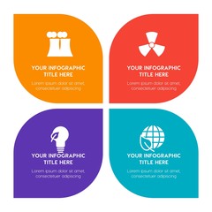 Flat science, sports, nature infographic timeline template with floral shape for presentations, advertising, annual reports