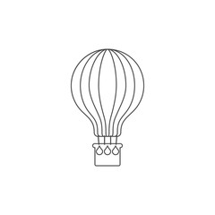 Air balloon icon, flat hot air balloon sign.  Vector illustration.