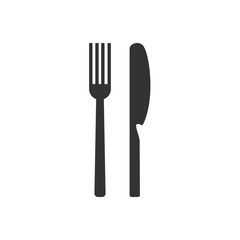 Cultery icon, knife fork spoon sign. Flat design, vector illustration.