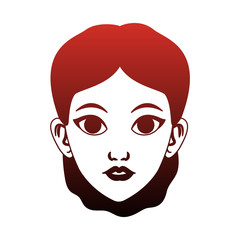 Beautiful woman face vector illustration graphic design