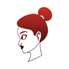 Beautiful woman face vector illustration graphic design