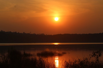 Obraz premium sun set with lovely scene