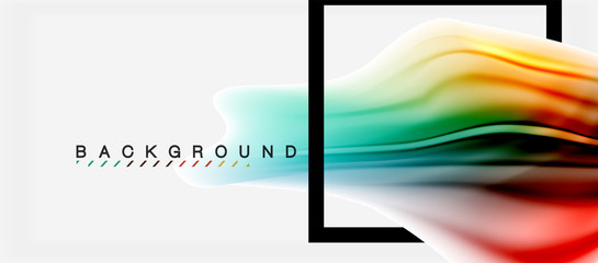 Blurred fluid colors background, abstract waves lines, vector illustration