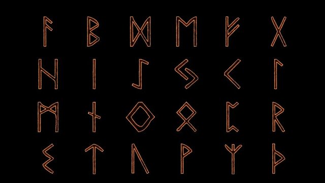 Viking Rune Alphabet in Alpha Channel