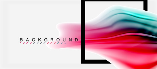 Blurred fluid colors background, abstract waves lines, vector illustration