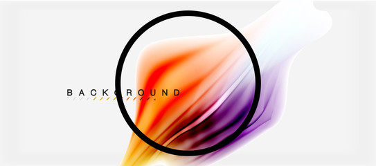 Blurred fluid colors background, abstract waves lines, vector illustration