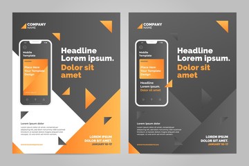 Layout template design with Mobile application. Business brochure flyer design layout.