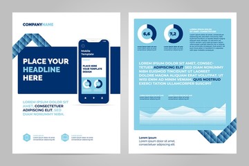 Naklejka premium Layout template design with Mobile application. Business brochure flyer design layout.