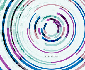 Circular lines, circles, geometric abstract background