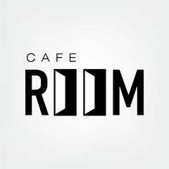Room cafe vector logo, icon, symbol, concept