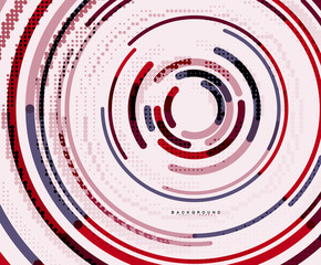 Circular lines, circles, geometric abstract background