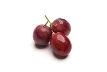 Red grapes isolated on white background