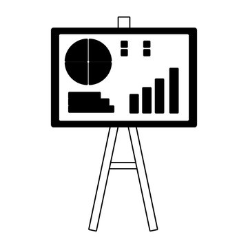 Whiteboard with statistics vector illustration graphic design