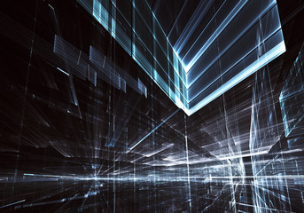 Fractal art - computer 3D image, technological background