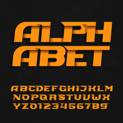 Abstract modern alphabet typeface. Decorative type letters and numbers on dotted background. Vector font for your design.