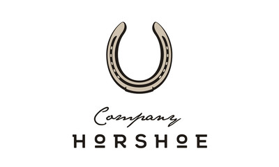 Obraz premium Shoe Horse Stable for Country Western Cowboy Ranch logo design inspiration