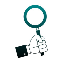 Hand with magnifying glass vector illustration graphic design
