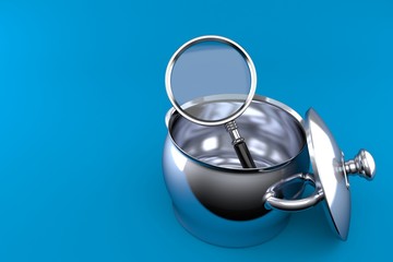 Open Kitchen pot with magnifying glass