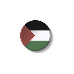 Vector - PALESTINE Flag Paper Circle Shadow Button