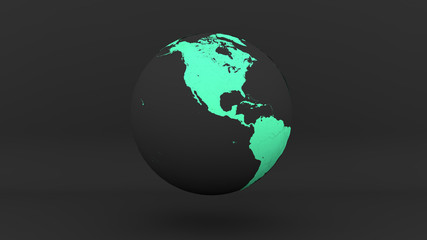 globe earth america gray green