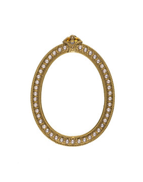 vintage elegant ornate gold with pearls frame