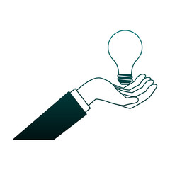 Hand with light bulb vector illustration graphic design