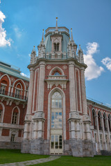 Fototapeta na wymiar Great Tsaritsyn Palace in park Tsaritsyno