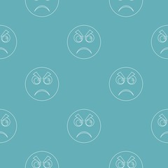 Angry smile pattern vector seamless repeating for any web design