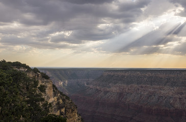 Sun beams in the Grand Canyon 