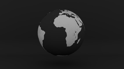 globe earth Africa black grey