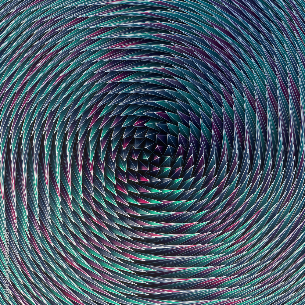 Poster Abstract pattern background of colored shapes 3D rendering