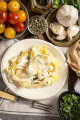 Pappardelle Pasta with Creamy Alfredo Sauce