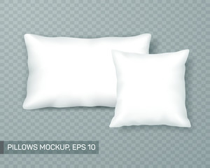 Fototapeta na wymiar Set of white pillow mockup or template, front view