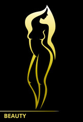 Stylized silhouette of a beautiful woman concept for the beauty industry