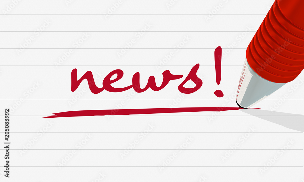 Fototapete 3d rendered image showing a pen writing the word 