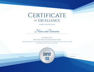 Luxury certificate template with elegant border frame, Diploma design for graduation or completion