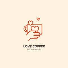 Vector stock logo, abstract cafe, cafeteria and bistro vector template.