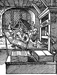 Druckpresse aus der Zeit Gutenbergs