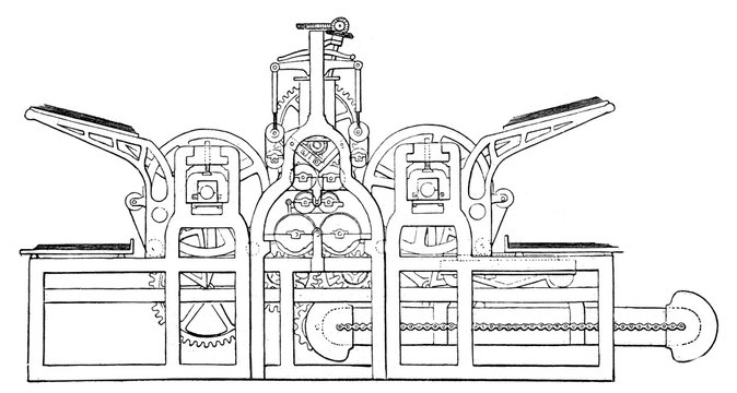 Die erste Doppel-Schnellpresse der Times, 1814