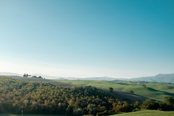 Obraz premium Panoramic view of Tuscany. Travel around Italy